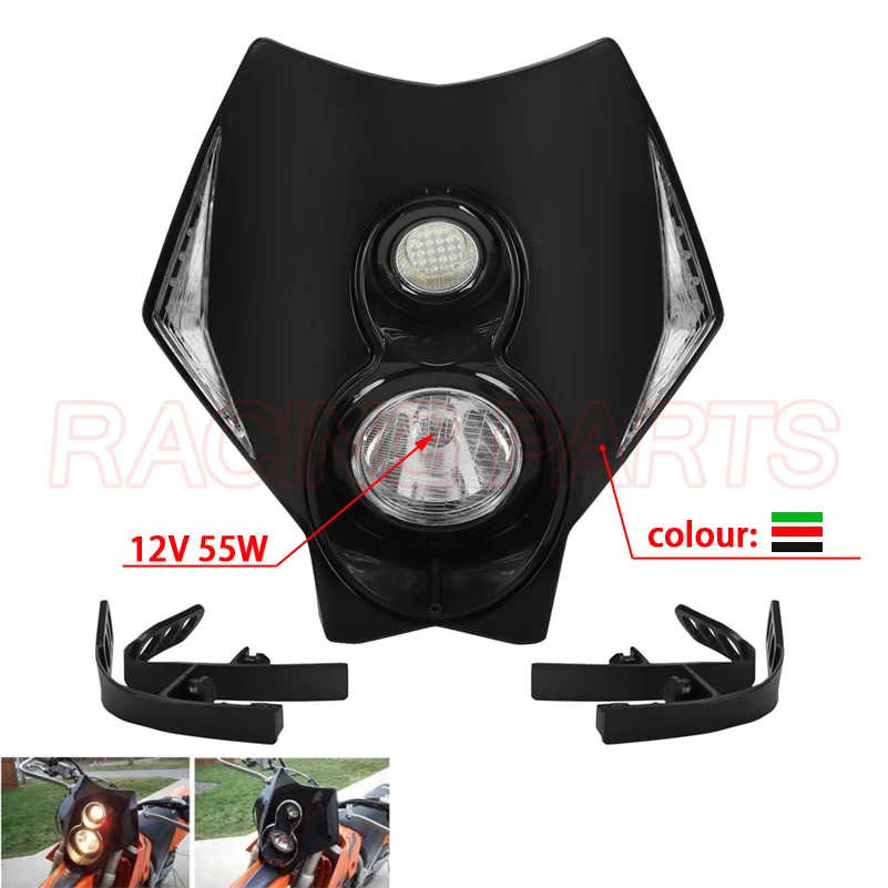 

Motorcycle Dirt Bike Supermoto Universal LED Headlights Headlamp StreetFighter For EXC EXCF SX XC XCR XCW XCF SXF SXS MX