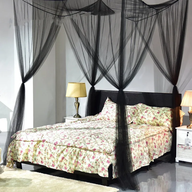 

Summer Mosquito Net Black Outdoor Bed Curtain Foldable Mesh Insect Cover Folding Easy Stock Square Mesh 80*200*220 Sexy Big Size