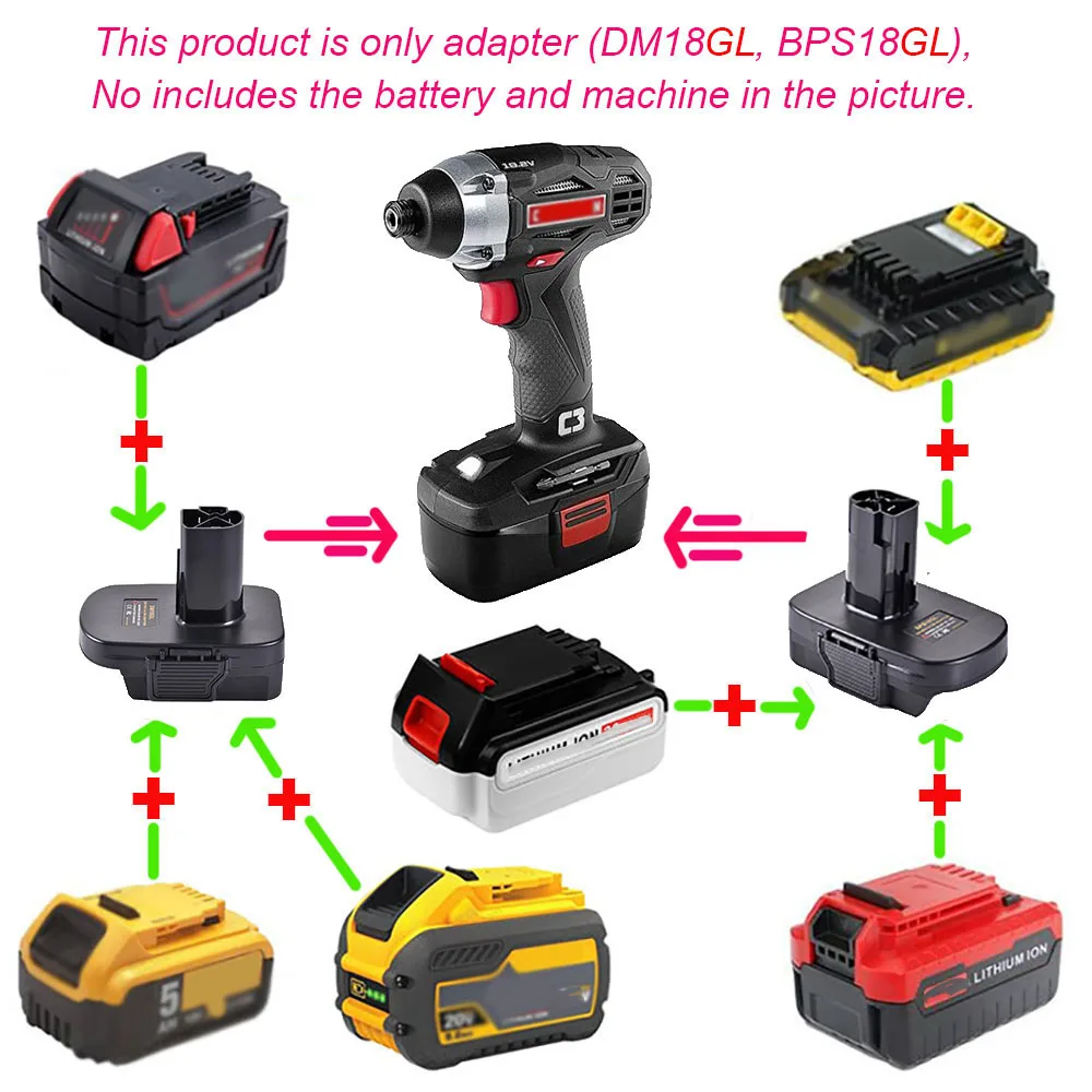 Adapter Converter DM18GL BPS18GL On For Craftsman Tool Use D