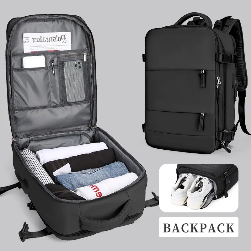 Large Travel Backpack Women, Carry On Backpack,Hiking Backpack Waterproof Outdoor Sports Rucksack Casual Daypack School Bag Blac