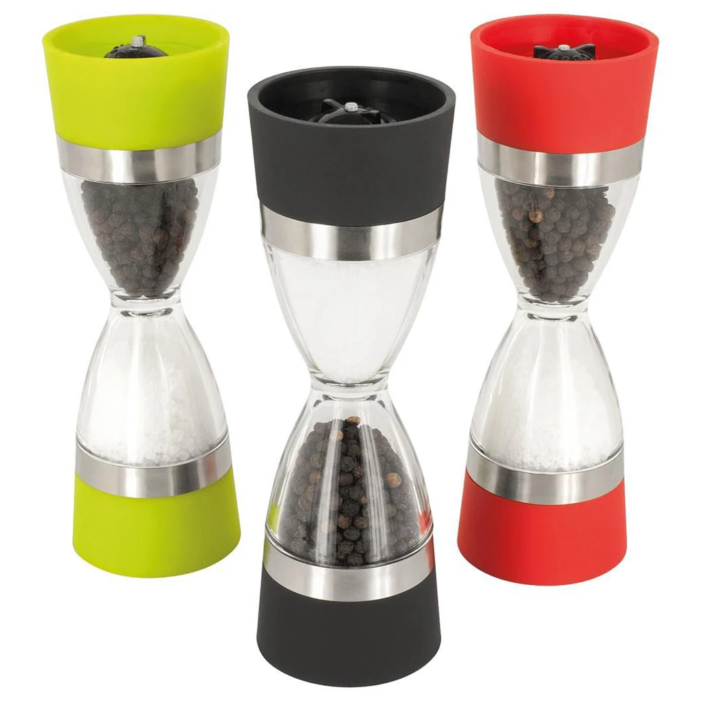 Двуглавый Песочный Таймер Мельница Для Перца Ручная Пластиковая Прозрачная
