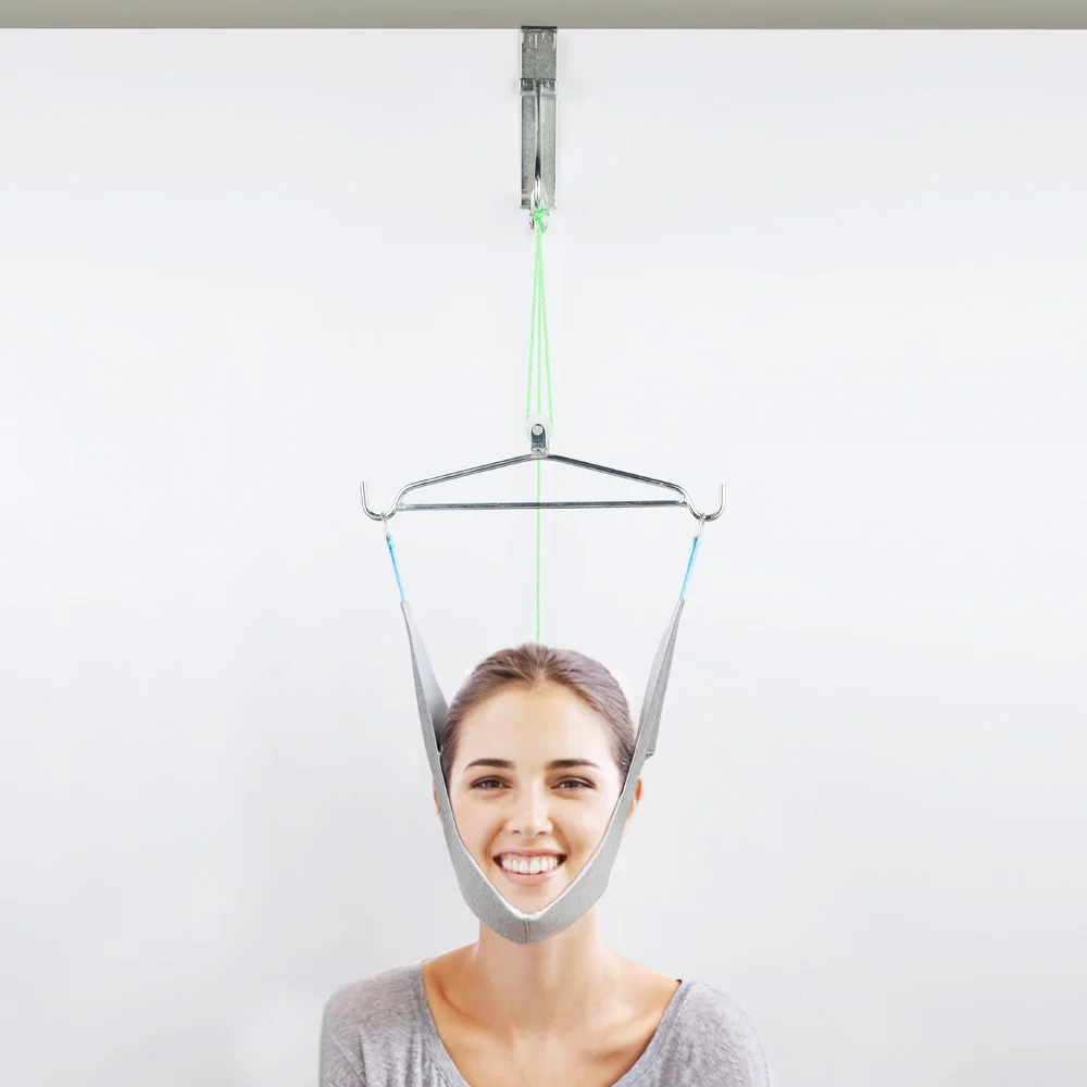 

1Pcs Hanging Cervical Neck Traction Device Soft Neck Stretching Belt Pain Relief Steel Bracket Chiropractic Orthosis Accessories
