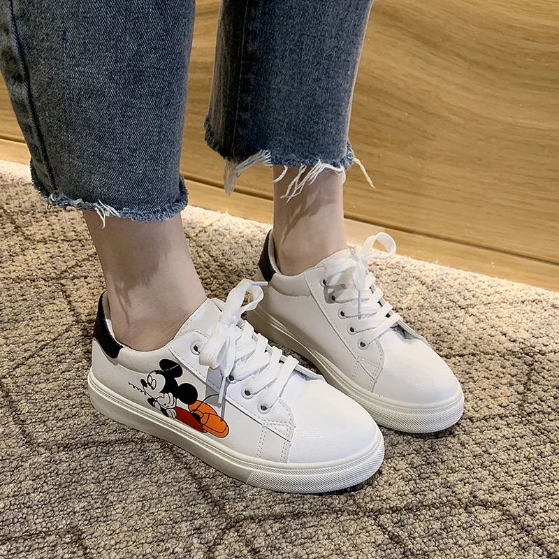 

Disney cartoon Mickey mouse white shoes women new spring shoes all-match Korean children students low-top casual shoes