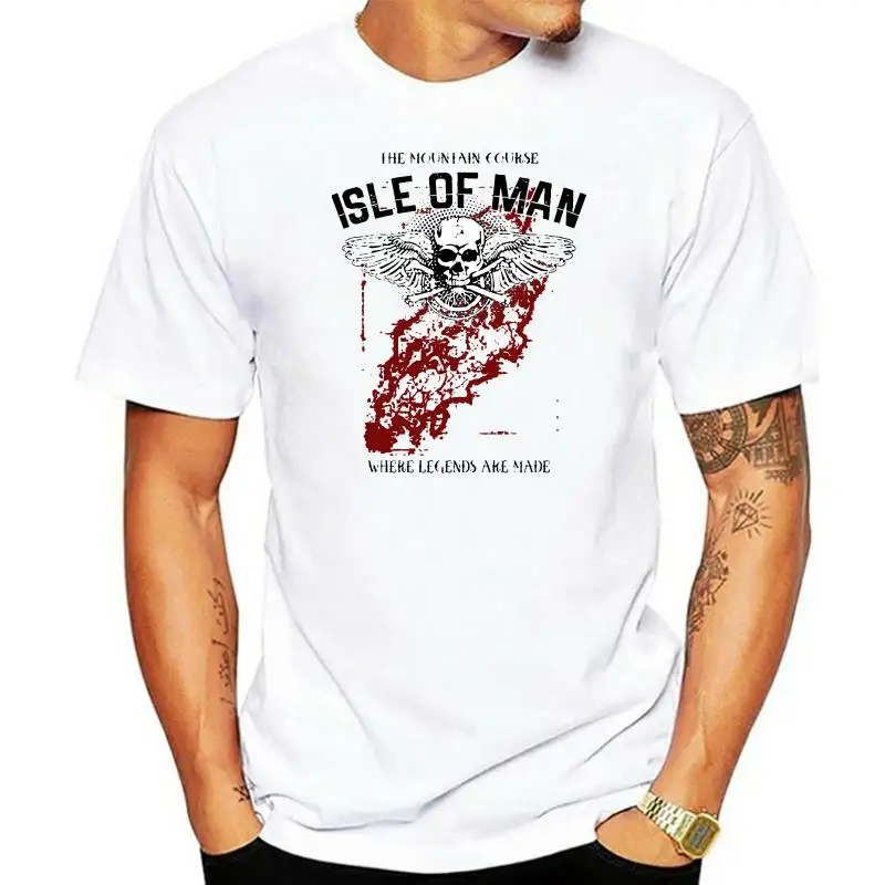 

2022 Summer Tee Shirt Isle Of Man T-Shirt TT Road Races Mountain Motorcycle Skull Riders 9 Colors O-Neck T-shirt