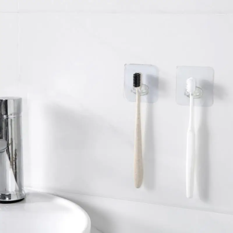 

5/10/15PCS Durable Toothbrush Stand Traceless Wall-mounted Toothbrush Cover Bathroom Supplies Convenient And Stable Razor Holder