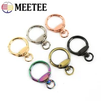meetee 510pcs 23mm metal hook keychain buckle spring o ring clasp diy bag strap hanging buckles decoration sanp hooks accessory