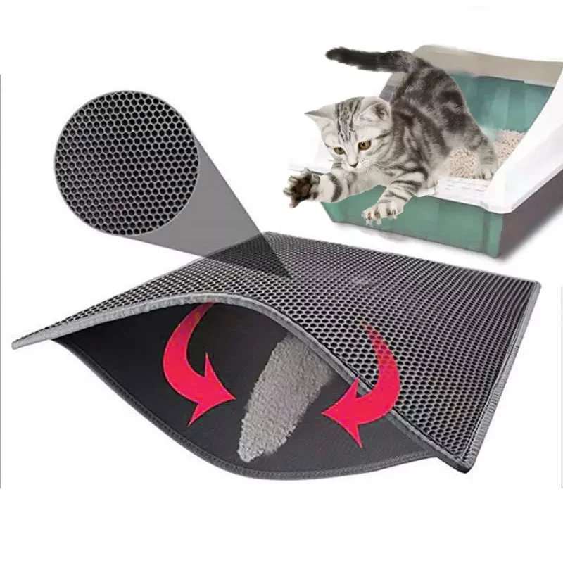 

Pet Cat Litter Mat Folding Waterproof Double Layer Litter Cat Bed Trapping Pet Litter Box Mat Pad Products For Cats House Clean