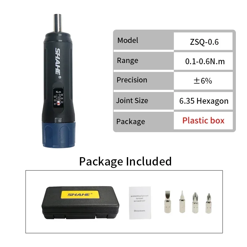 

Набор динамометрических отверток Shahe 1/4 дюйма
