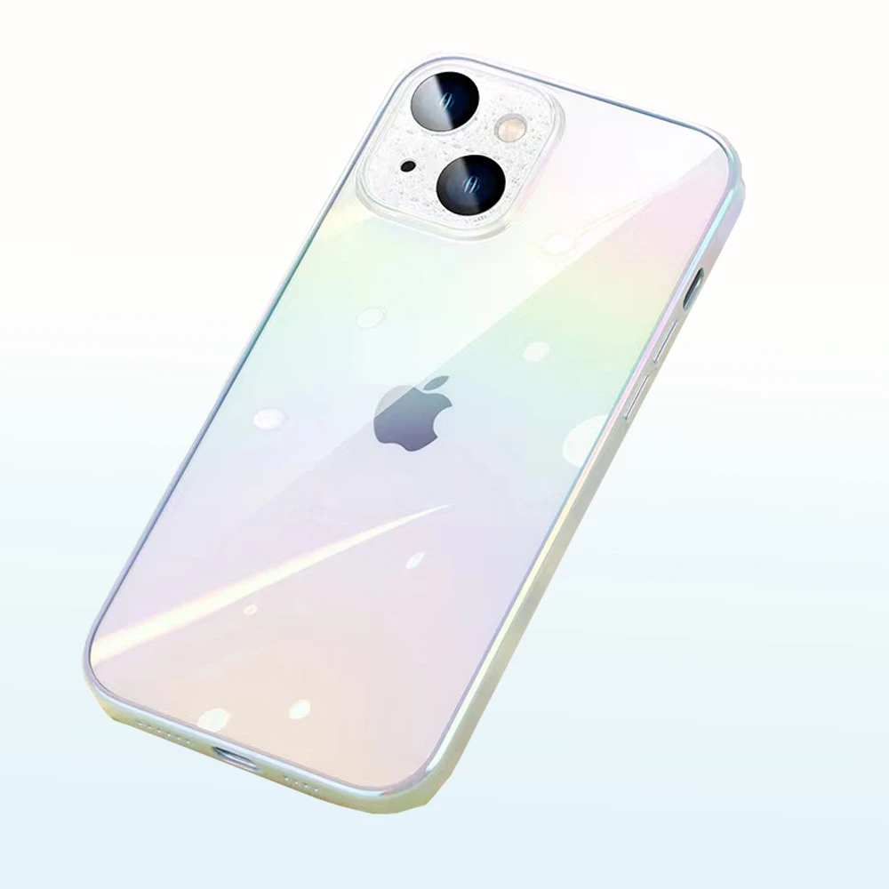 

Роскошный разноцветный гальванический чехол для телефона iPhone 13, 12, 11 Pro Max, всесторонняя Защитная стеклянная пленка для объектива, задняя пан...