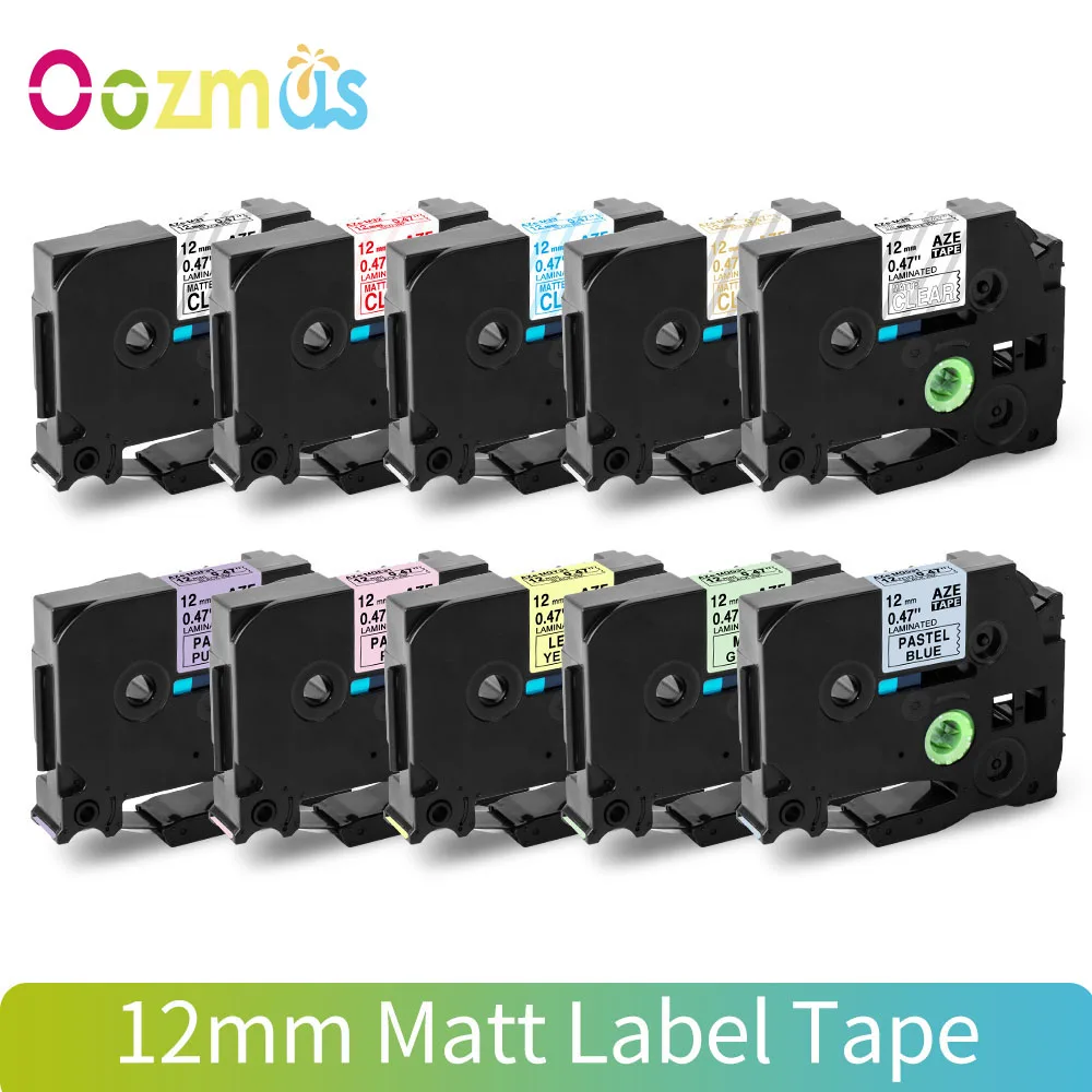 

6/9/12/18/24mm*8m TZ M31 MQF31 Matt Paper Multi-color Tapes Labeling Ribbon Compatible for Brother PT-H110 PT-D210 Label Markers
