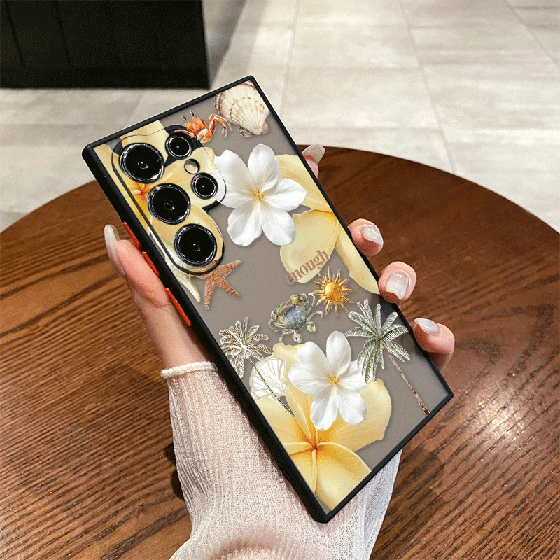Фото Новый летний чехол для телефона с желтым цветочным принтом для Samsung Galaxy S26 S25 S24+ S23 Ultra S22 Plus S21 FE S26+ – мягкие чехлы №3