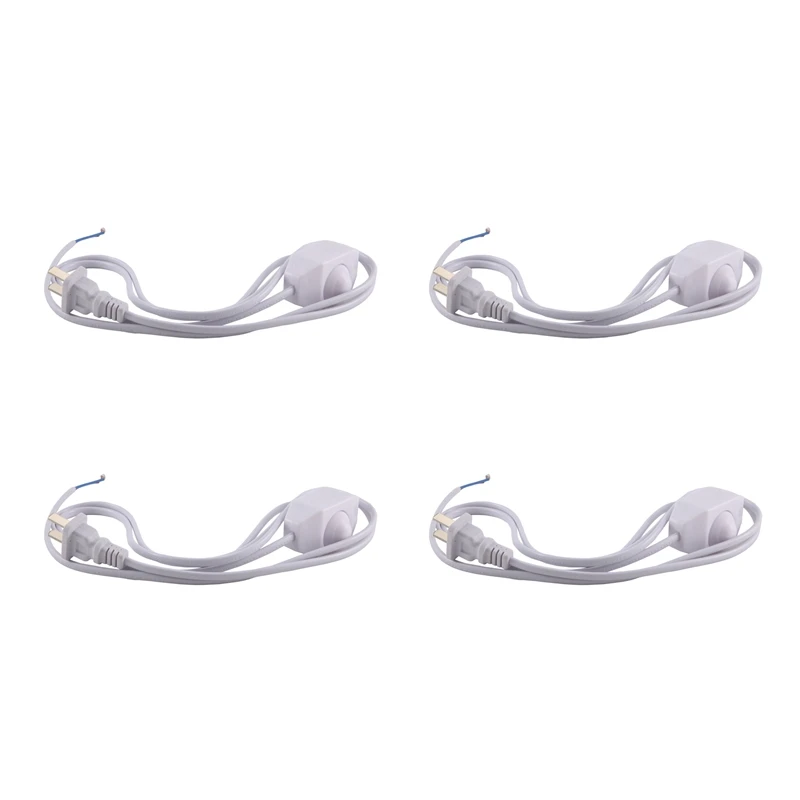 

4X White Lamp Power Cord W Dimmer Switch AC 250V/110V US Plug