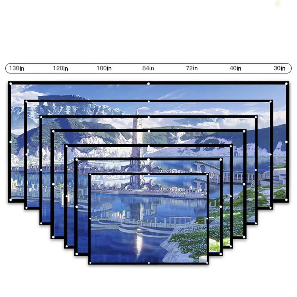 

Складная занавеска для проектора, мягкая простая Складная занавеска из полиэстера для кино, домашняя и уличная светильник