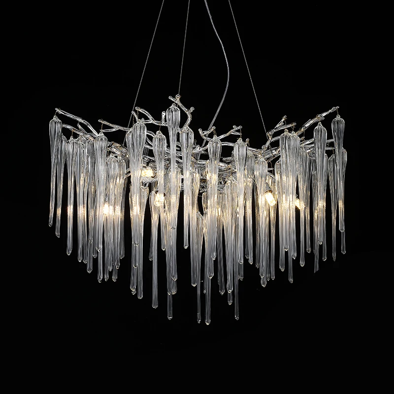 

Modern Personality Living Room Dining Villa Pendant Light Luxury Art Creative Branch Aluminium Crystal Chandelier