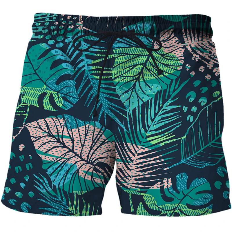 Summer 3D Print Jungle leaves Men's shorts casual shorts running shorts Bermuda shorts for men Hip Hop board shorts men clothing