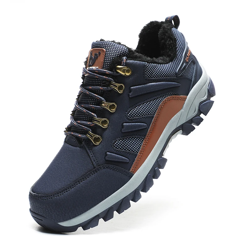 

Winter Tactical Boots Combat Autumn Hiking Boots Men Snow Warm Fur Sneakers Padded Trekking Black Waterproof Leathe Sneakers