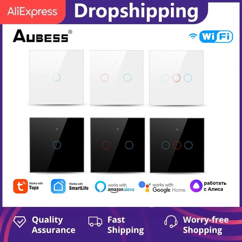 

Умный сенсорный выключатель Tuya, ЕС, Wi-Fi/Zigbee, работает с Alexa Google Home Яндекс Alice