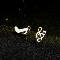 tulx stainless steel stud earring mini music earrings for women kids asymmetrical musical note earring jewelry brincos mujer