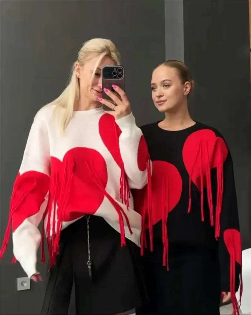 Женский вязаный свитер с бахромой Spifore повседневные свободные пуловеры длинным