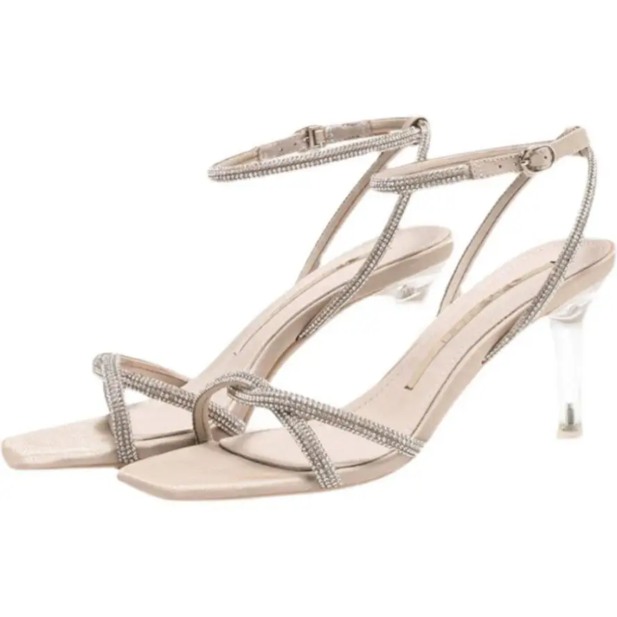 Сандалии-гладиаторы женские на высоком каблуке босоножки с ремешком щиколотке