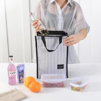 black thermal lunch bag portable cooler insulated picnic bento tote travel fruit drink food fresh organizer accessories supplies