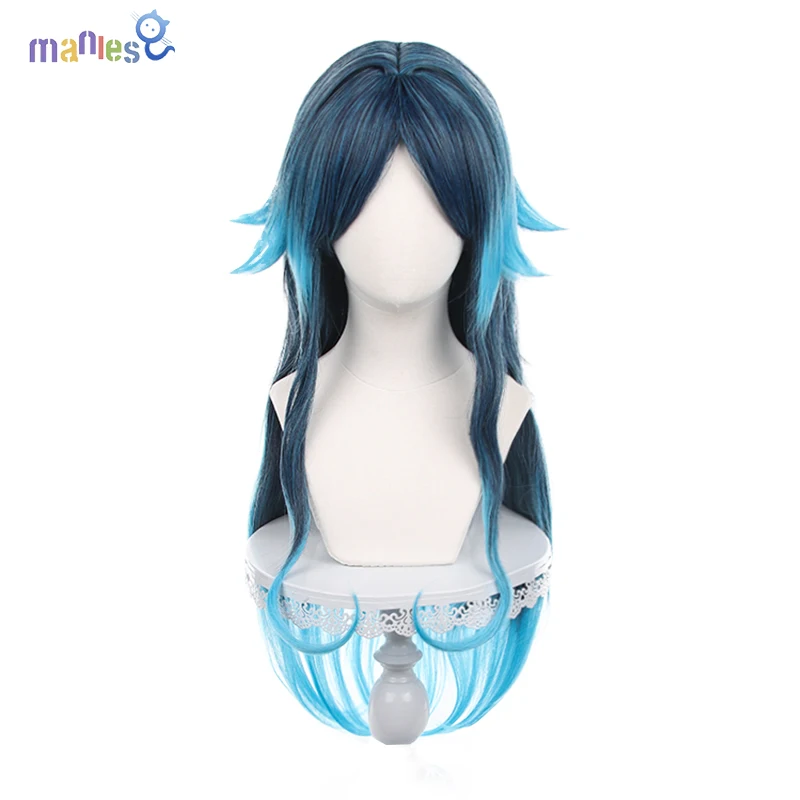 

Manles Bonanus Wig Cosplay Game Genshin Impact Bonanus Gradient Blue Hair 90cm High Temperature Wire