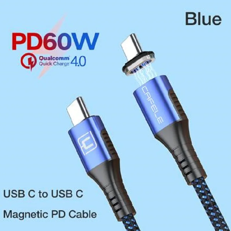 CAFELE Магнитный кабель типа C Аксессуары для мобильных телефонов Шнур зарядного устройства для телефона для быстрой зарядки, 1,2 м, 18 Вт Микро-молния типа C, 3 варианта