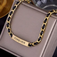 womens neck chain choker object leather titanium necklaces free shipping items couple pendants aesthetic