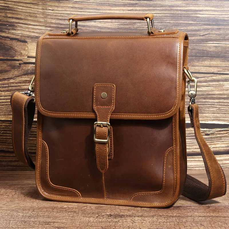 Men Genuine Leather SHoulder Bag Fashion Real Leather Crossbody Bag Men's Business Office Handbag Male Travel Bag