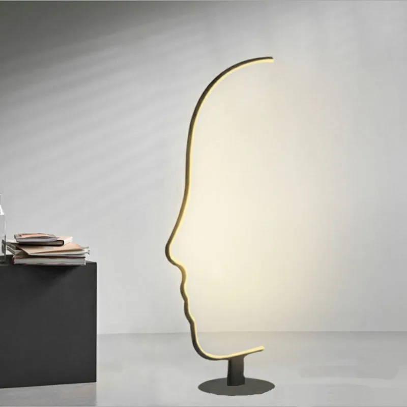 

Nordic design bedroom living room CORNER LAMP vertical exhibition hall studio face art floor lamp