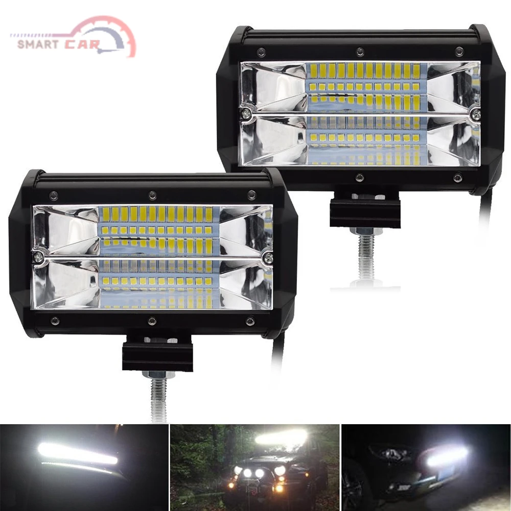 

72W Work Light Auto LED Bar For Off road 4WD ATV Car SUV Motorcycle Truck BUS 12V 6000K Driving Lamp Worklamp