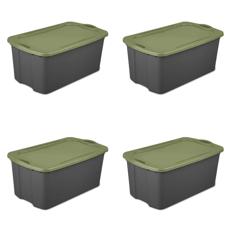 

Sterilite 4PCS 30 Gal Plastic Large Storage Box Portable Home Totes