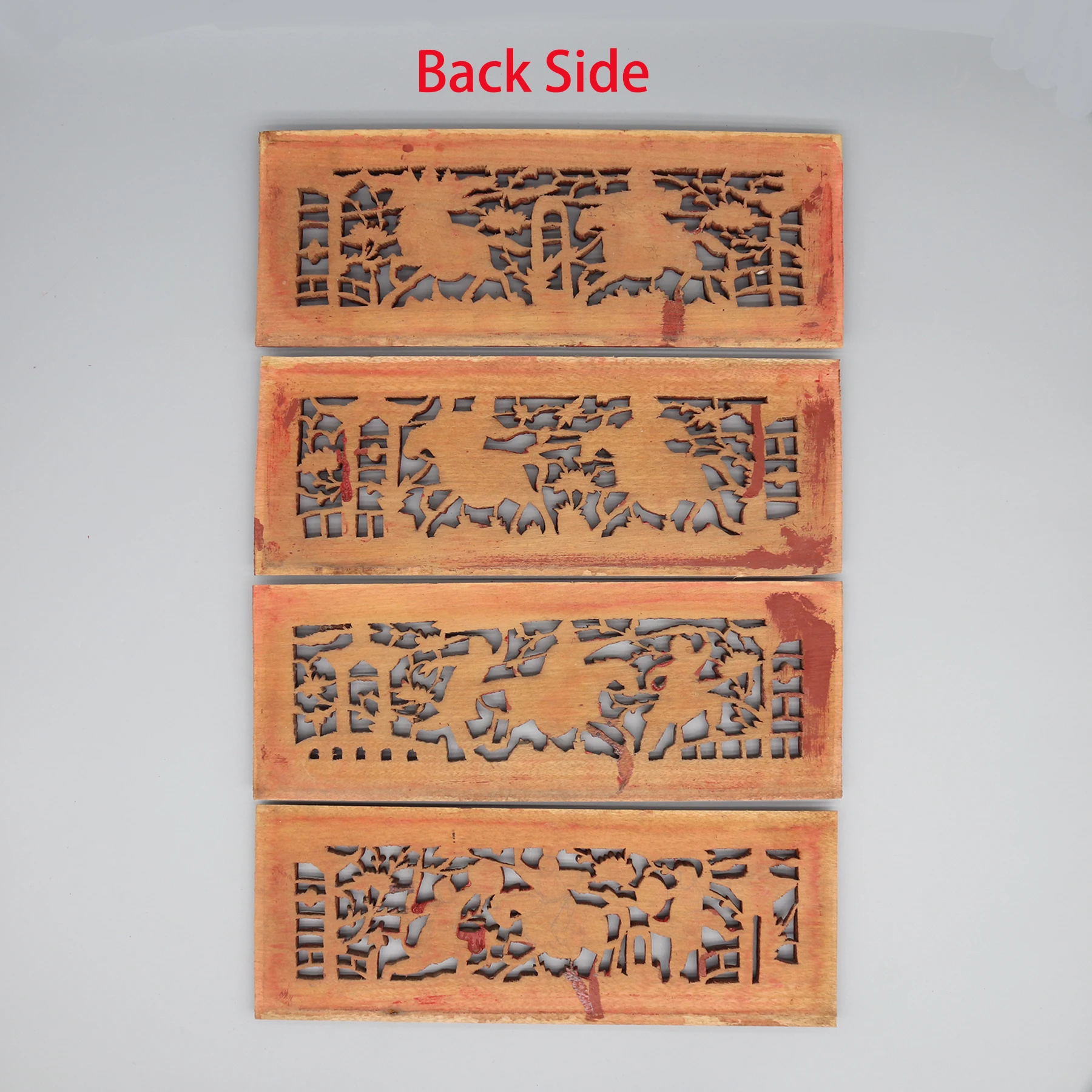 Пара из 4 панелей для резьбы от старой кровати с навесом Украшение стен