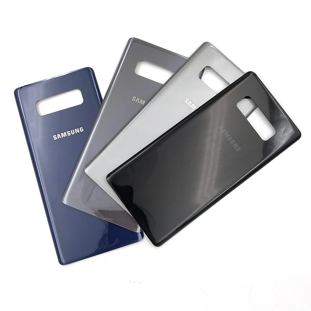 

Back Glass Cover For SAMSUNG Galaxy Note 8 N950 N950F Battery Cover Rear Door Housing Panel Repair Parts Replacement With Logo