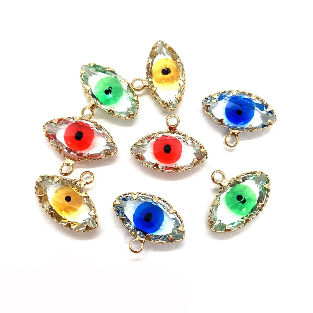 

Полудрагоценный камень в форме глаза, небольшой кулон из натурального камня с кристаллами, 19x14 мм, маленькая бижутерия, подвеска «сделай сам...