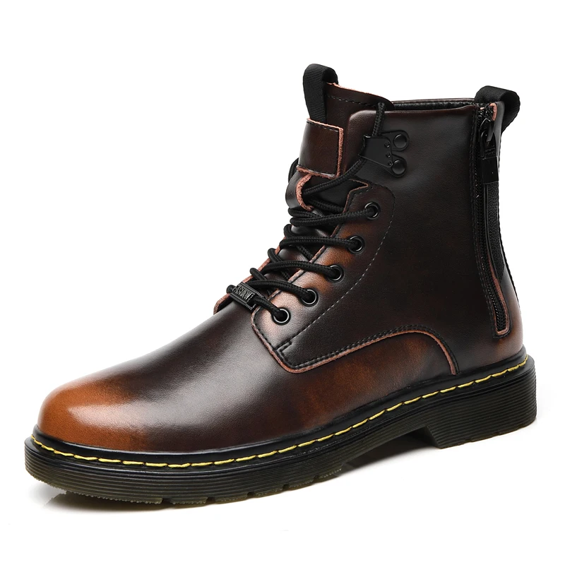 

HKAZ-S Couple Martin Boots New Popular Four Seasons Business Leisure Outdoor Comfortable Genuine Leather and Plush Large Sell