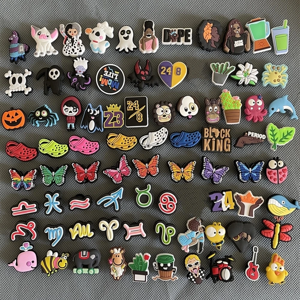 Wholesale 20-100 Pcs Cute Cartoon Charms Fit Croc Mix Styles Random Shoe Charms Shoe Accessories Wristbands Slipper Decoration