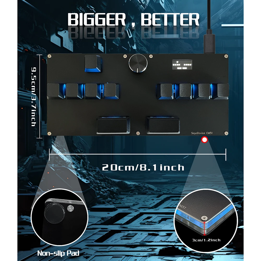 CM51 SayoDevice OSU DJ MAX Переключатели OUTEMU/Gateron Магнитные