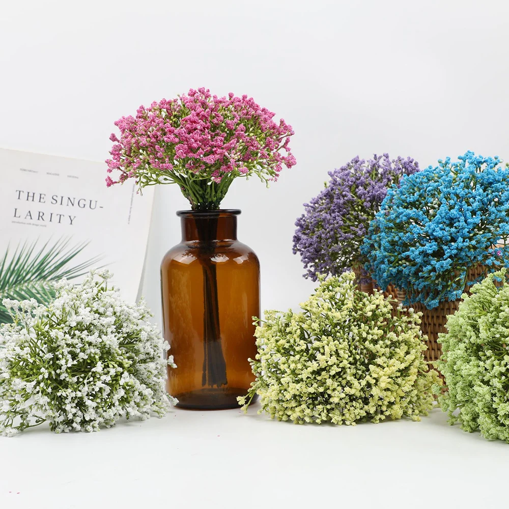 

12PCS/Bunch Artificial Gypsophila Plastic Bouquet for Home Wedding Bride Holding Flowers Valentine's Day Decor Simulation Flower