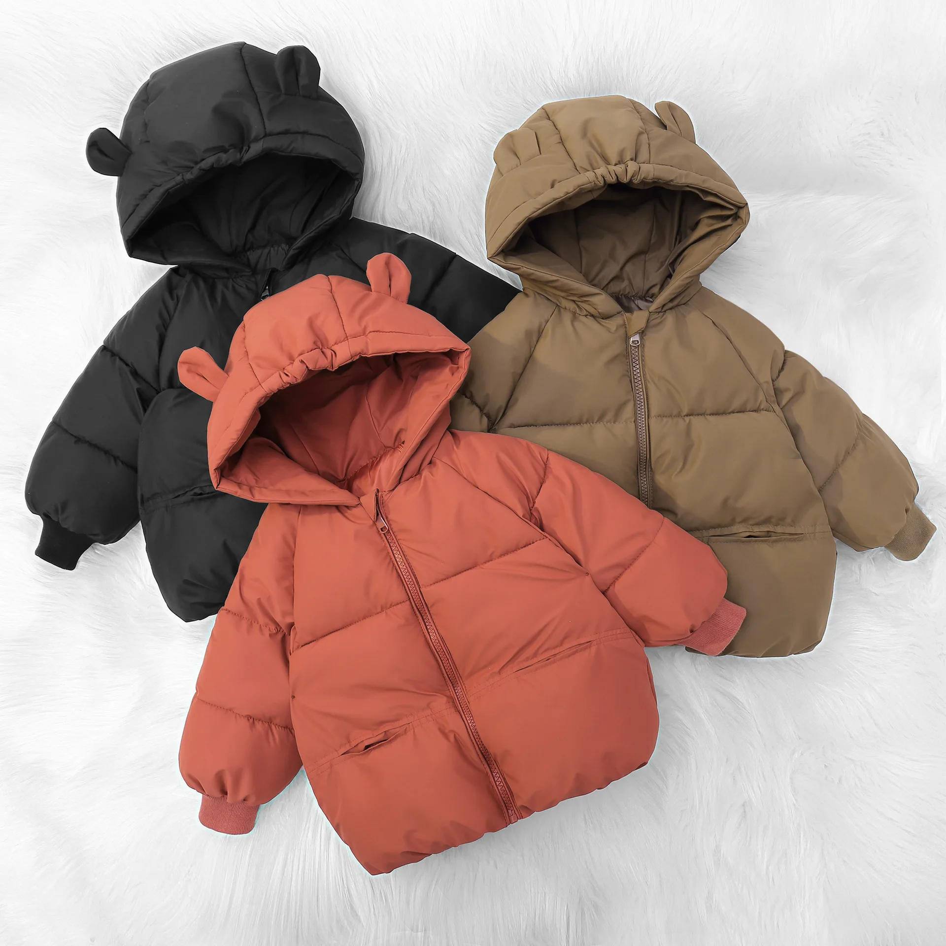 

Children's down and Wadded Jacket Autumn and Winter Thickened Coat Cotton-Padded Jacket Korean Style
