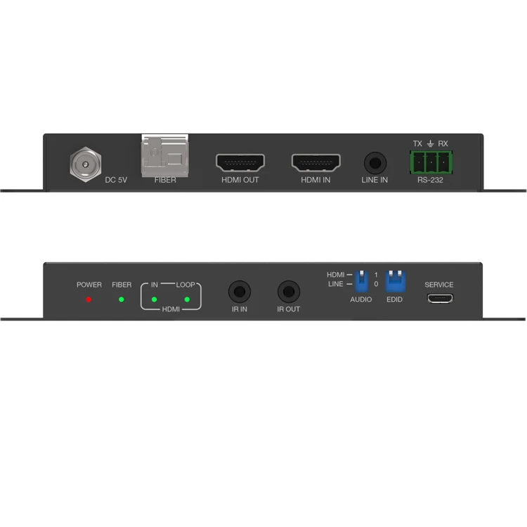 

4K 60Hz HDMI Over Fiber-Optic Cable Extender IR/RS-232