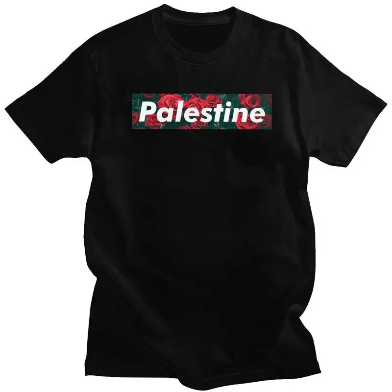 

Men's Gaza Palestine T Shirt Short Sleeve Cotton Tshirts Novelty T-shirt Printed Palestinian Flag Map Arabic Tee Tops Apparel
