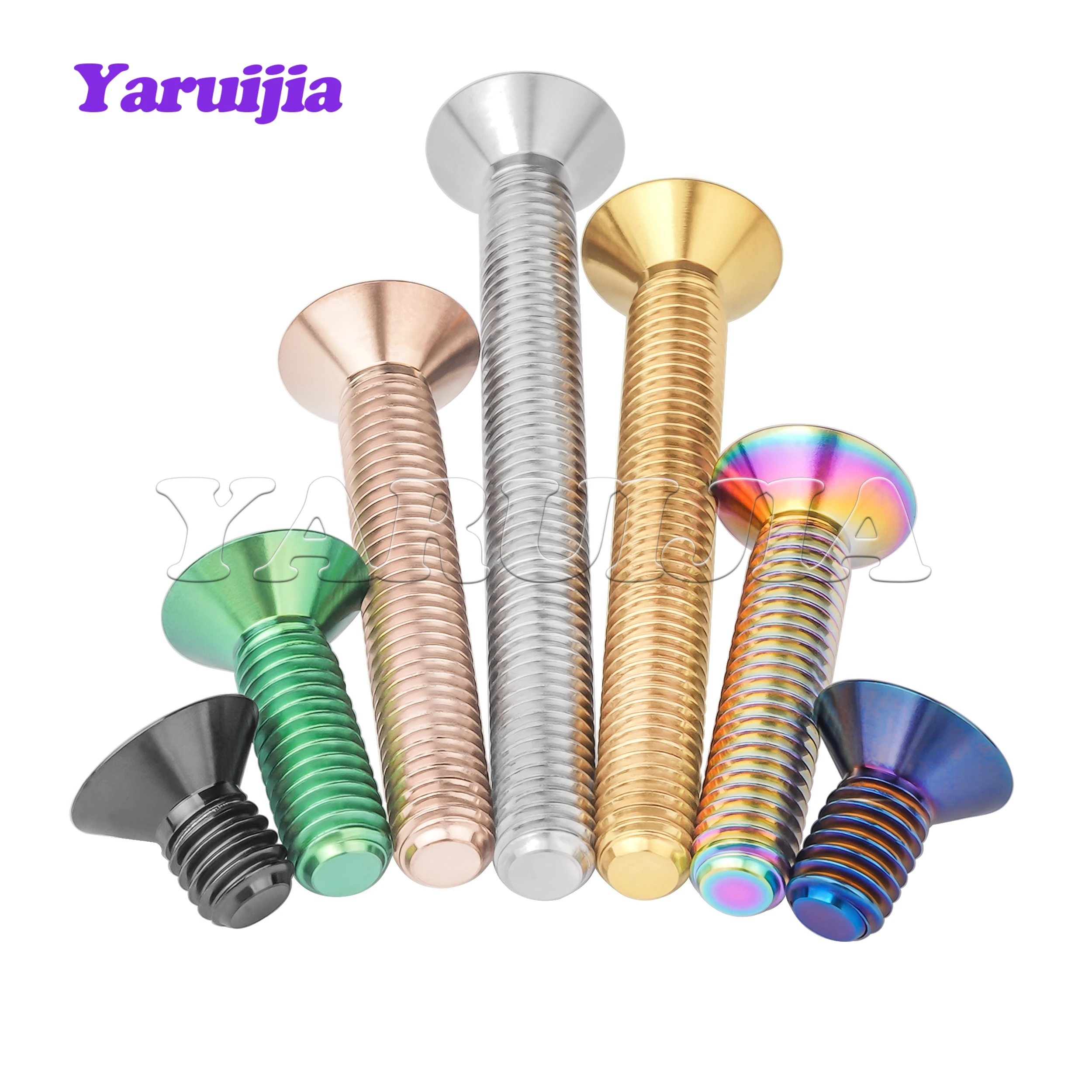 Фото Титановый болт Yaruijia M4/M8x8-70 мм, плоский винт с потайной головкой Torx, крепеж для велосипеда, мотоцикла, автомобиля №3