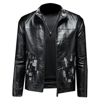 2021 new pu leather jacket men coats motorcycle slim windbreaker men fashion outerwear brand clothing spring leather coat s 3xl