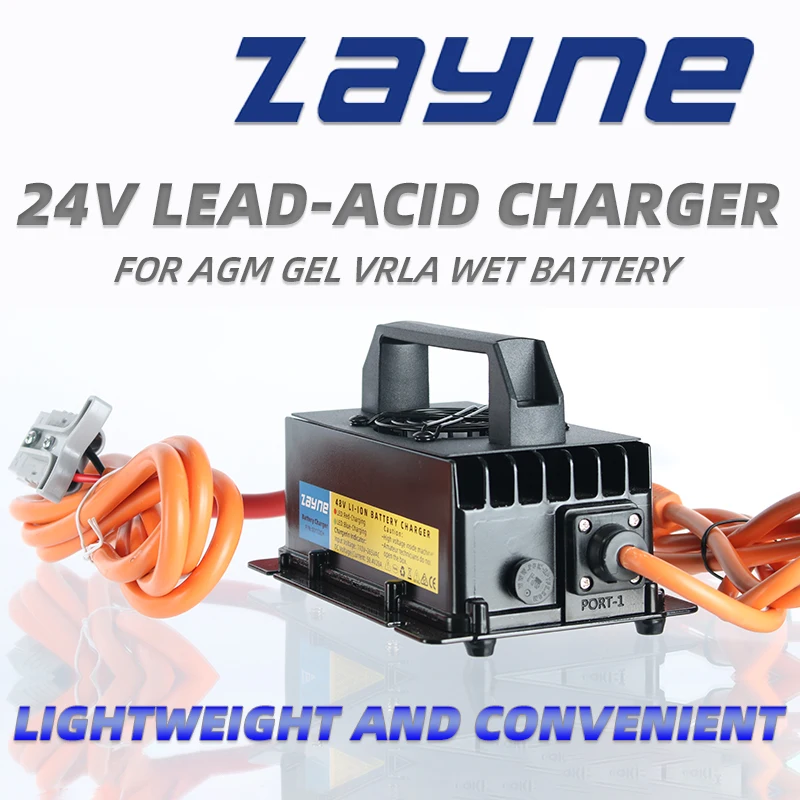 

ZAYNE IP67 Waterproof 24V 20Amp charger gel AGM Lead-Acid Battery pack Golf Carts Electric bicycle floor scrubbers Ship power