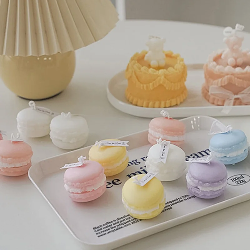 

Aromatherapy Scented Candles Handmade Props Lightings DIY Candle Gift INS Shooting Home Decoration Lovely Macaron Shape Candles