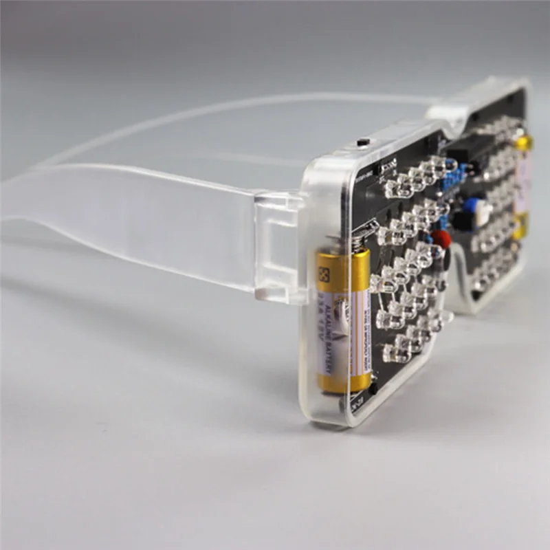 

Voice Activated LED Light Emitting Glasses Making Kit Light-Emitting Diode Flashing Light DIY Electronic Kit(Orange)