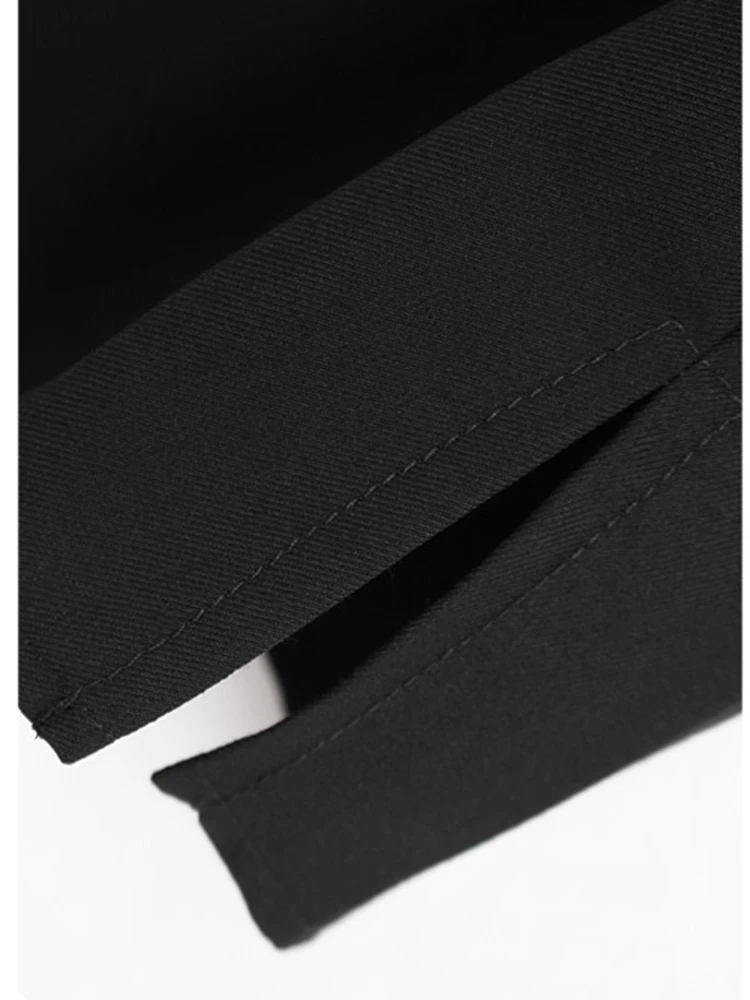 [EAM] Женская Черная Асимметричная плиссированная блуза большого размера новая