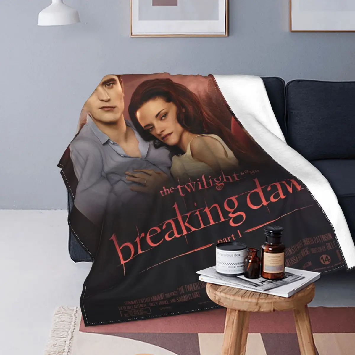 

Edward Bella Jacob Black Blanket Cover Flannel The Twilight Saga Breaking Dawn Movie Soft Throw Blanket for Airplane Bed Quilt