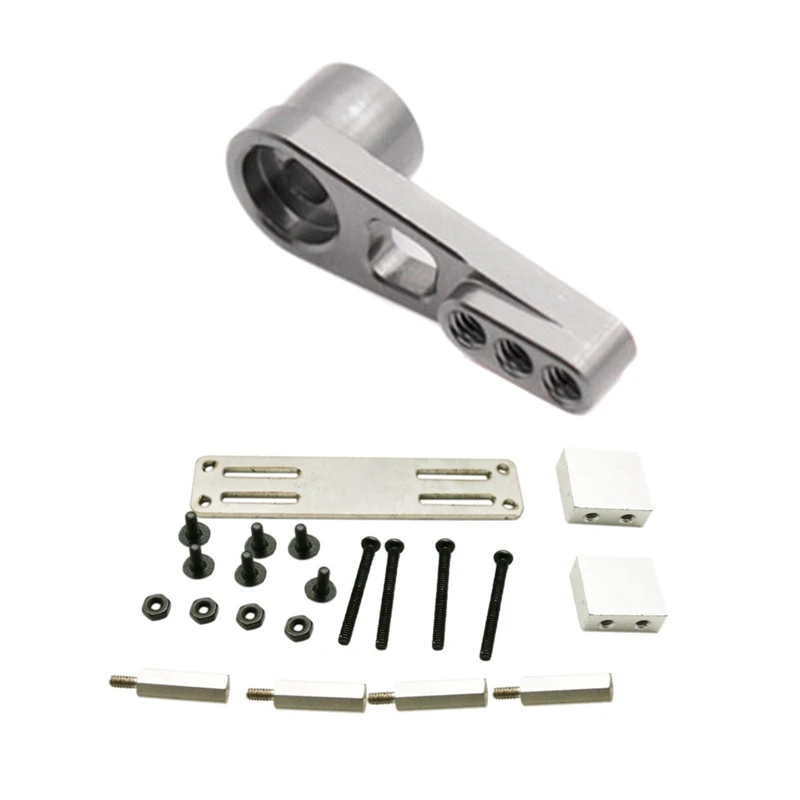 

1 металлический сервопривод с фиксированным кронштейном, Комплект запчастей для Wpl Rc и 1 сервопривод 25T для Wltoys A949, серый